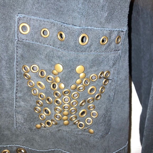 Black Suede Jacket with coordinating Skirt - Picture 3 of 7